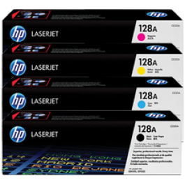 Brand New Original HP 128A Laser Toner Cartridge Set Black Cyan Yellow Magenta