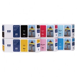 HP 81 HP81 INK / INKJET Cartridge Set Black Cyan Yellow Magenta Light Cyan Light Magenta