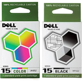 Brand New Original DELL Series 15 INK / INKJET Cartridge Combo Black Color