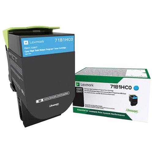 Brand New Original Lexmark 71B1HC0 Cyan High Yield Laser Toner Cartridge (Return Program)