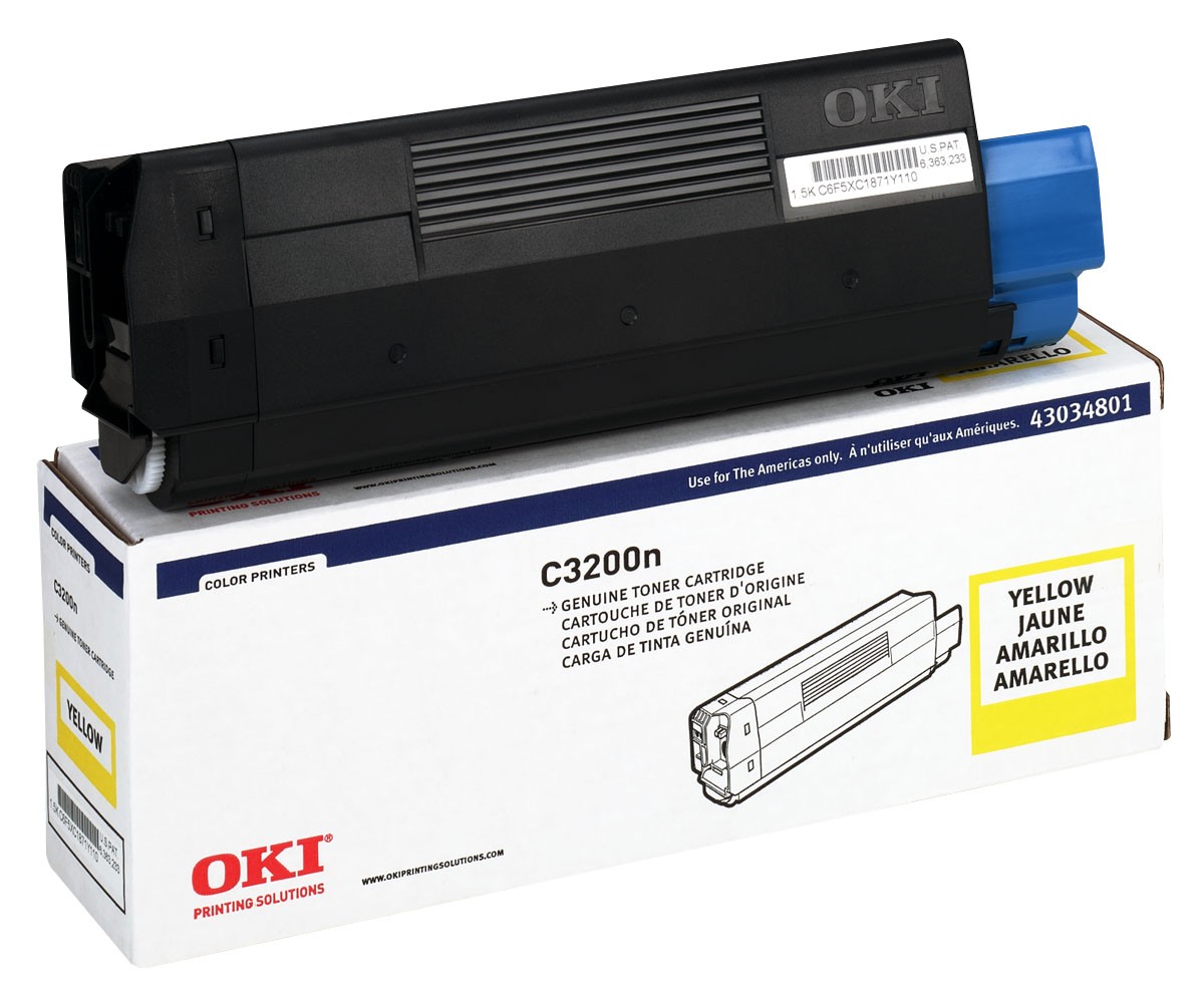 OKIDATA 43034801 Laser Toner Cartridge Yellow