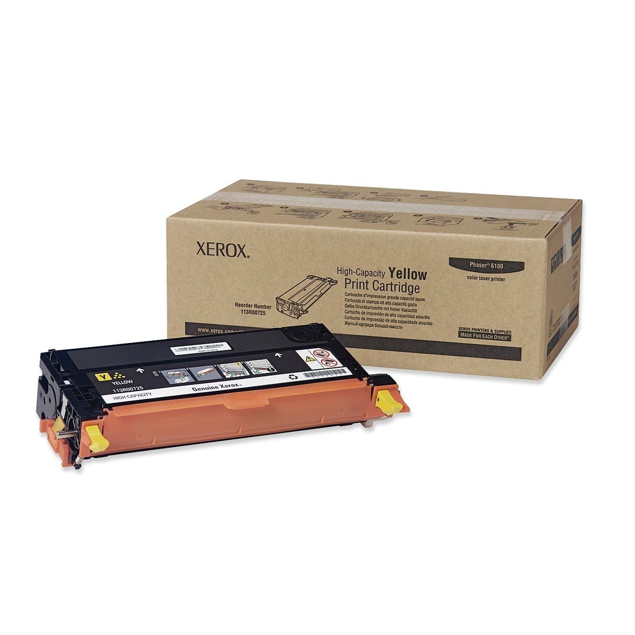 Brand New Original Xerox / TEKTRONIX 113R00725 Laser Toner Cartridge Yellow High Yield