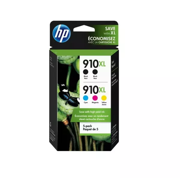 Brand New Original HP 6ZA58AN (910XL) INK / INKJET Cartridge 5 Pack Black Cyan Yellow Magenta