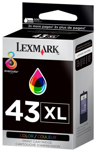 Original LEXMARK 18Y0143 #43XL INK / INKJET Cartridge Tri-Color High Yield