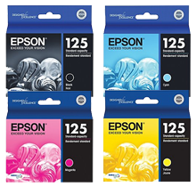 Original Epson T125 INK / INKJET Cartridge Set Black Cyan Magenta Yellow