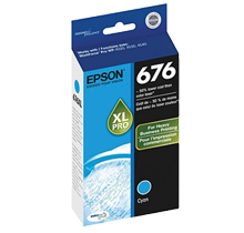 BRAND NEW ORIGINAL EPSON T676XL220 676XL HIGH YIELD INK / INKJET CARTRIDGE CYAN