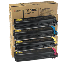 ~Brand New Original Kyocera Mita TK-512 Laser Toner Cartridge Set Black Cyan Yellow Magenta