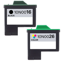 LEXMARK 10N0016 / 10N0026 #16 / #26 INK/ INKJET Combo Black Tri Color