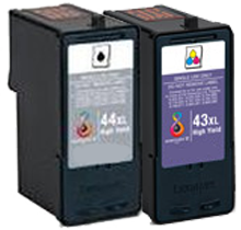 Lexmark 18Y0143 / 18Y0144 #43Xl / #44Xl Ink / Inkjet Cartridge Combo Pack Black Tri-Color High Yield