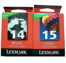 Brand New Original LEXMARK 53A4238 (14A / 15A) INK / INKJET Cartridge Black Color TWIN PACK