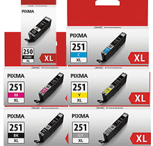 ~Brand New Original CANON CLI-251XL INK / INKJET High Yield Cartridge Set Black Photo Black Cyan Yellow Magenta Gray