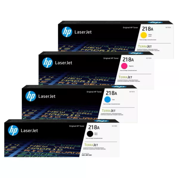 Brand New Original HP 218A Black Cyan Yellow Magenta Laser Toner Cartridge Set