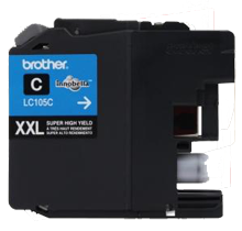 Brand New Original BROTHER LC105C (XXL) INK / INKJET Cartridge Super High Yield Cyan