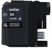 Brand New Original BROTHER LC107BK (XXL) INK / INKJET Cartridge Super High Yield Black