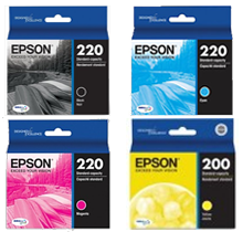 Brand New Original EPSON T220 INK / INKJET Cartridge Set Black Yellow Magenta Cyan