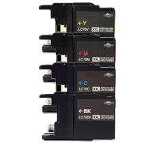 Brother LC79 Extra High Yield Ink Cartridge Set Black Cyan Yellow Magenta
