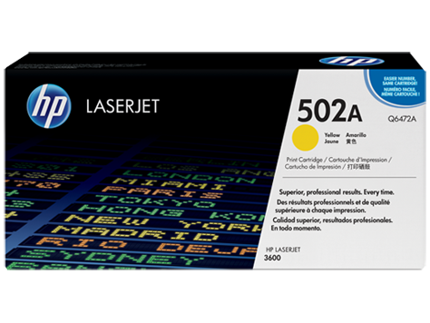 ~Brand New Original HP Q6472A Laser Toner Cartridge Yellow (HP 502A)