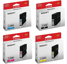 ~Brand New Original CANON PGI-2200 INK / INKJET Catridge Set Black Yellow Magenta Cyan
