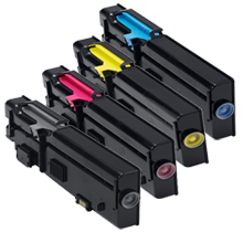 Dell C2660 / C2665 Laser Toner Cartridge Set Black Cyan Yellow Magenta