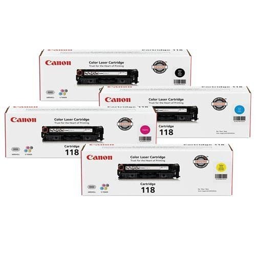 CANON CRG-118 Laser Toner Cartridge Set Black Cyan Magenta Yellow