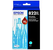 Brand New Original Epson T822XL220 Cyan Ink / Inkjet Cartridge