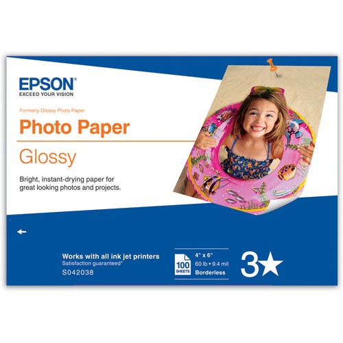 Epson Glossy Photo Paper (4 x 6") / 100 Sheets