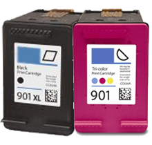 HP CC654AN / CC656AN (901XL / 901) High Yield Black INK / INKJET Cartridge Combo Pack Black Tri-Color