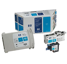 ~Brand New Original HP C4891A (HP 80) INK / INKJET Cyan Printhead & Cleaner Value Pack