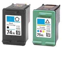 HP CB336WN / CB338WN (74XL/75XL) Black Tri-Color High Yield Ink Cartridge Combo Pack