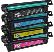 HP CP3525 Laser Toner Cartridge Set Black Cyan Yellow Magenta