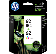 Brand New Original HP 62 INK / INKJET Cartridge COMBO PACK (C2P06AN / C2P04AN)