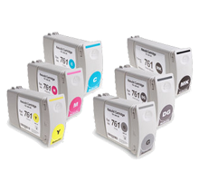 HP 761 High Yield INK / INKJET Cartridge Set Matte Black Cyan Magenta Yellow Gray Dark Gray