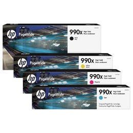 HP 990X M0K01AN M0J89AN M0J93AN M0J97AN Original Pagewide Ink Cartridge Combo High Yield Bk/C/M/Y