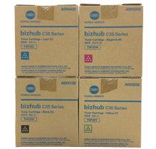 ~Brand New Original KONICA MINOLTA TNP22 Laser Toner Cartridge Set Black Cyan Magenta Yellow