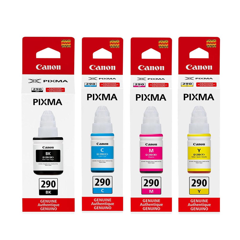 CANON GI-290 INK / INKJET Bottle High Yield Set Black Cyan Magenta Yellow