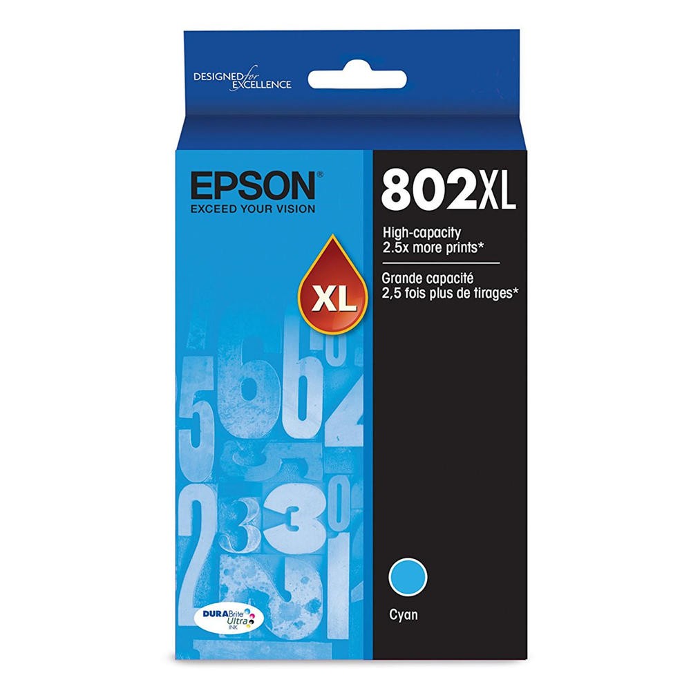 Brand New Original Epson T802XL220-S INK / INKJET Cartridge Cyan
