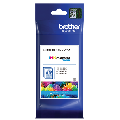 Brand New Original Brother LC3039C Cyan Ink Cartridge Ultra High Yield