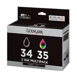 Brand New Original Lexmark 18C0034 / 18C0035 High Yield Ink / Inkjet Cartridge Combo Black Tri-Color