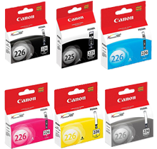 Original CANON PGI-225 / CLI-226 INK / INKJET Cartridge Set Black x2 Cyan Yellow Magenta Gray