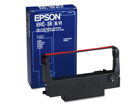 Brand New Original EPSON ERC38BR Ribbon Cartridge Black / Red