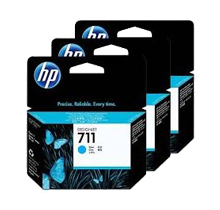 Brand New Original HP CZ134A (HP 711) INK / INKJET Cartridge High Yield Cyan (3 Pack)