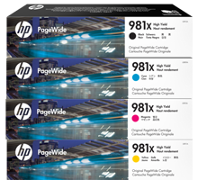 ~Brand New Original HP 981X High Yield Laser Toner Cartridge Set Black Cyan Magenta Yellow