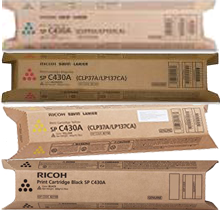 ~Brand New Original RICOH OEM-SPC430 / SPC431 Laser Toner Cartridge Set Black Cyan Magenta Yellow