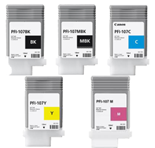 CANON PFI-107 INK / INKJET Cartridge Set Matte Black Black Cyan Magenta Yellow