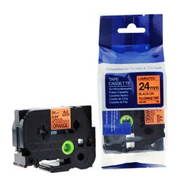 Brother TZeB51 Label Tape, 24mm (0.94"), Black on Fluorescent Orange, Compatible