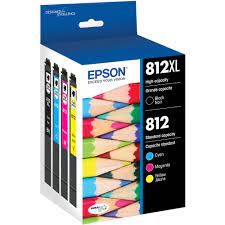 Brand New Original Epson T812Xl-BCS Ink / Inkjet Cartridge Combo High Yield Black + Standard Yield Cyan Magenta Yellow