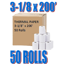 Thermal Paper Rolls 3-1/8" x 225' 50/Pack (1 Box)