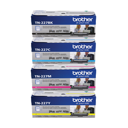 ~Brand New Original Brother TN227 High Yield Laser Toner Cartridge Set Black Cyan Magenta Yellow