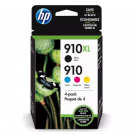 Brand New Original HP 3YM86BN (910XL + 910) INK / INKJET Cartridge Black Cyan Yellow Magenta