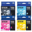 Brand New Original Epson T125 INK / INKJET Cartridge Set Black Cyan Magenta Yellow